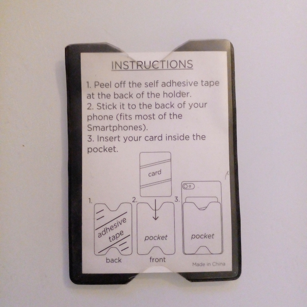 Phone card holder stick on box of 100